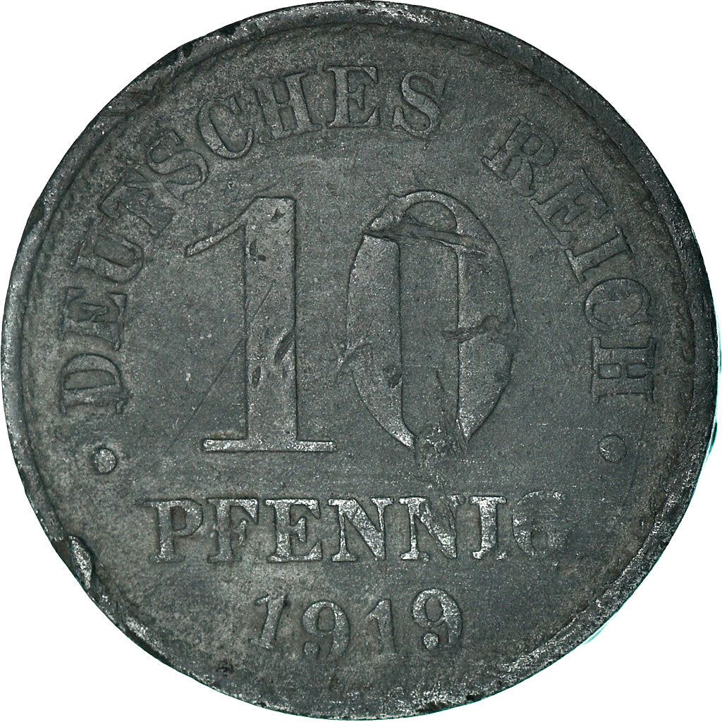 German Empire 10 Pfennig Coin | Deutsches Reich | Wilhelm II | Type 2 | KM26 | 1917 - 1922