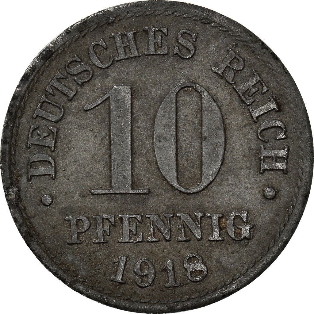 German Empire 10 Pfennig Coin | Deutsches Reich | Wilhelm II | Type 2 | KM26 | 1917 - 1922