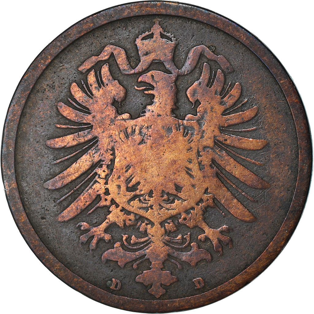 German Empire 2 Pfennig Coin | Deutsches Reich | Wilhelm I Type 1 | KM2 | 1873 - 1877