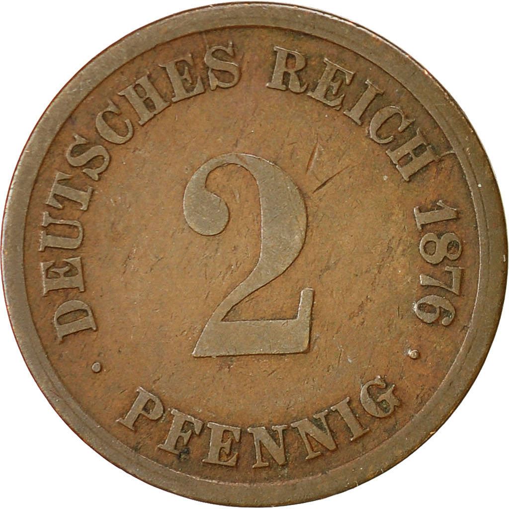 German Empire 2 Pfennig Coin | Deutsches Reich | Wilhelm I Type 1 | KM2 | 1873 - 1877