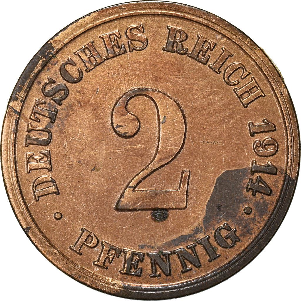 German Empire 2 Pfennig Coin | Deutsches Reich | Wilhelm II | Type 2 | KM16 | 1904 - 1916