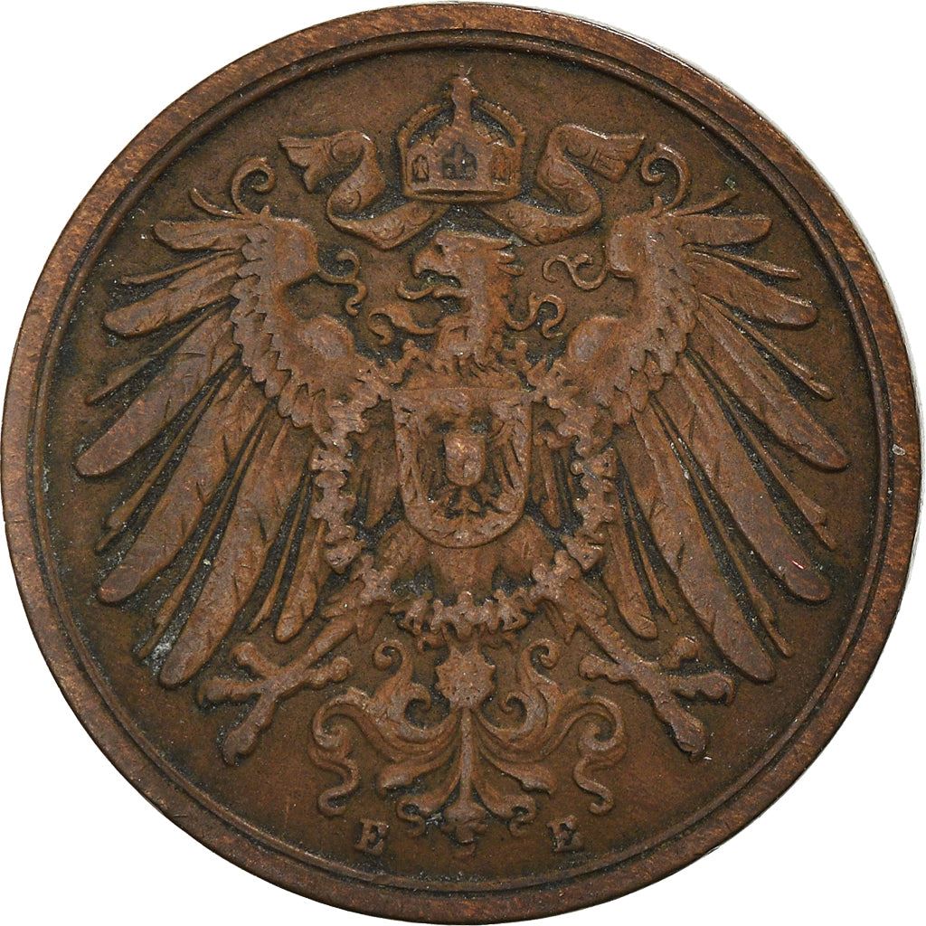 German Empire 2 Pfennig Coin | Deutsches Reich | Wilhelm II | Type 2 | KM16 | 1904 - 1916