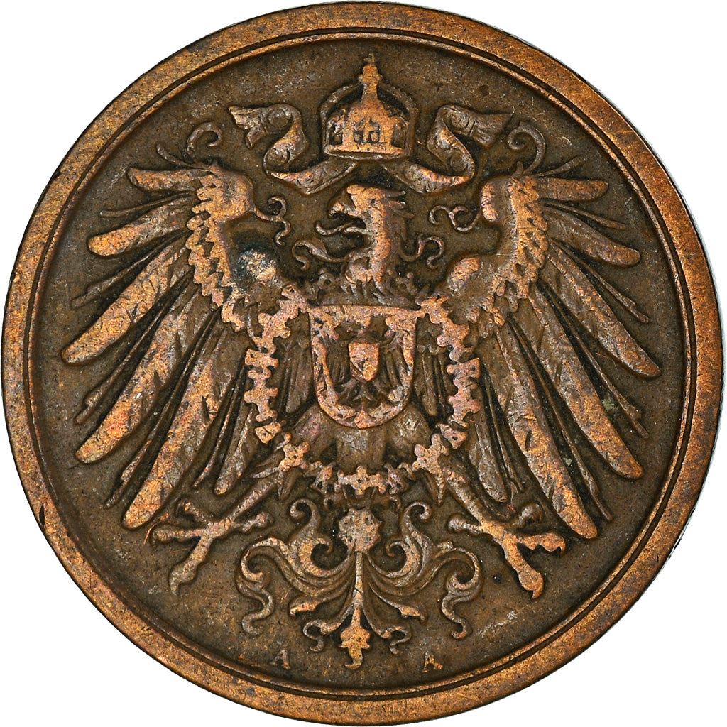 German Empire 2 Pfennig Coin | Deutsches Reich | Wilhelm II | Type 2 | KM16 | 1904 - 1916