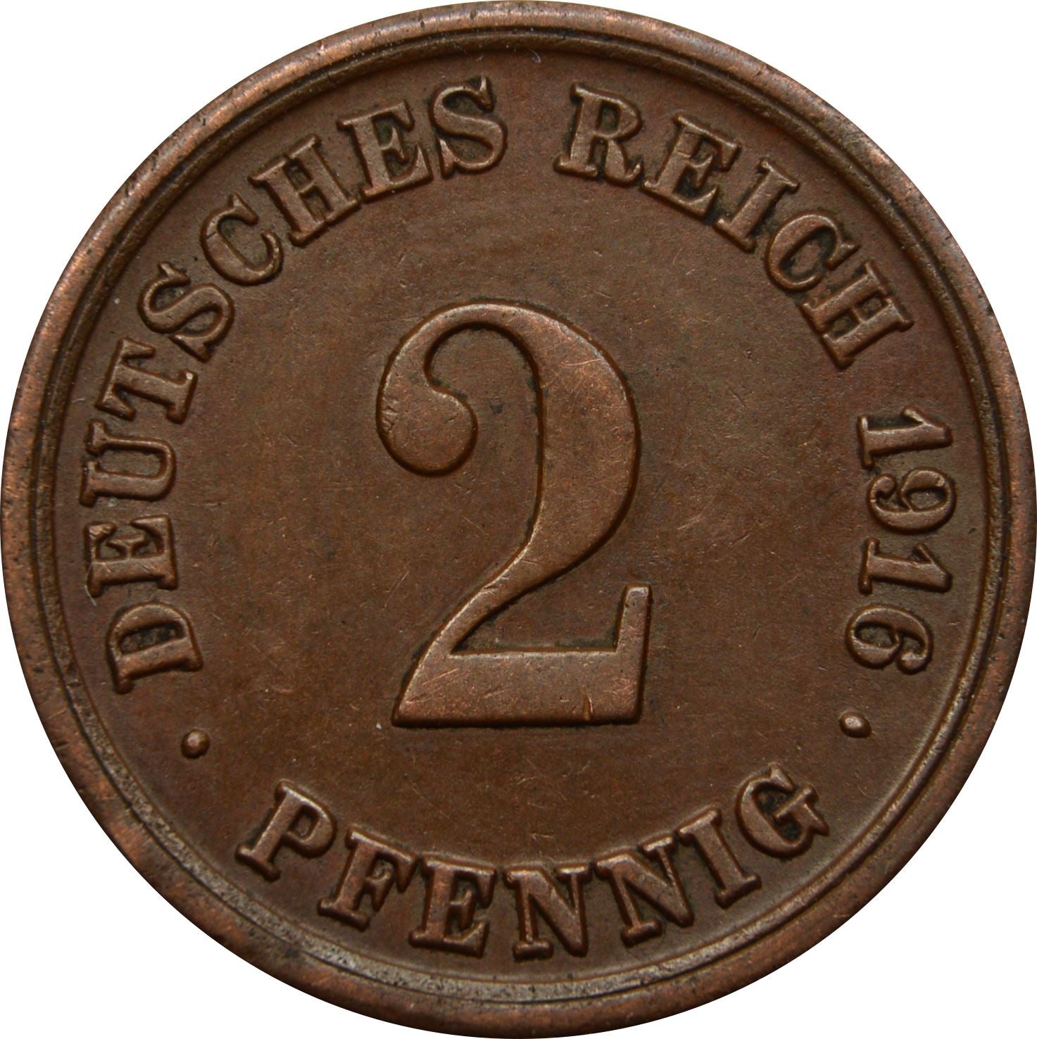 German Empire 2 Pfennig Coin | Deutsches Reich | Wilhelm II | Type 2 | KM16 | 1904 - 1916