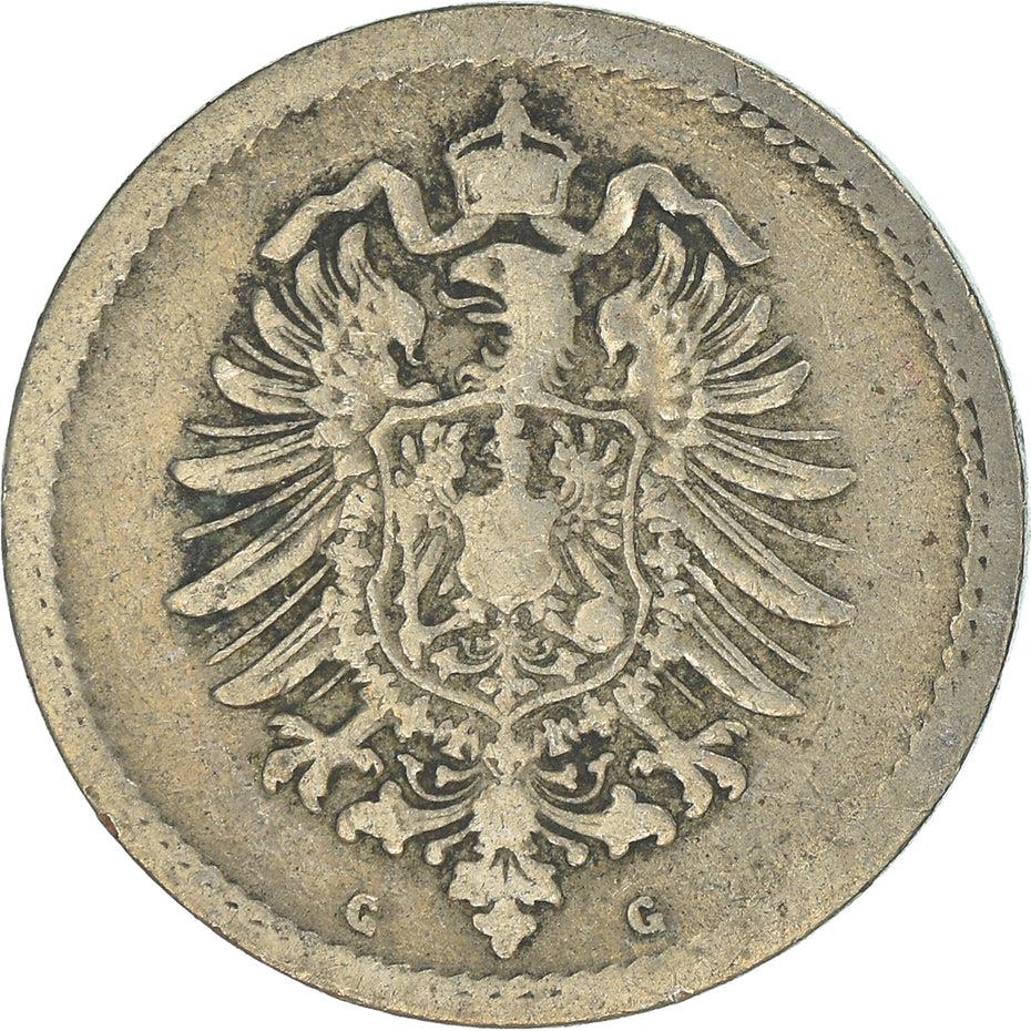 German Empire 5 Pfennig Coin | Deutsches Reich | Wilhelm I | Type 1 | KM3 | 1874 - 1889