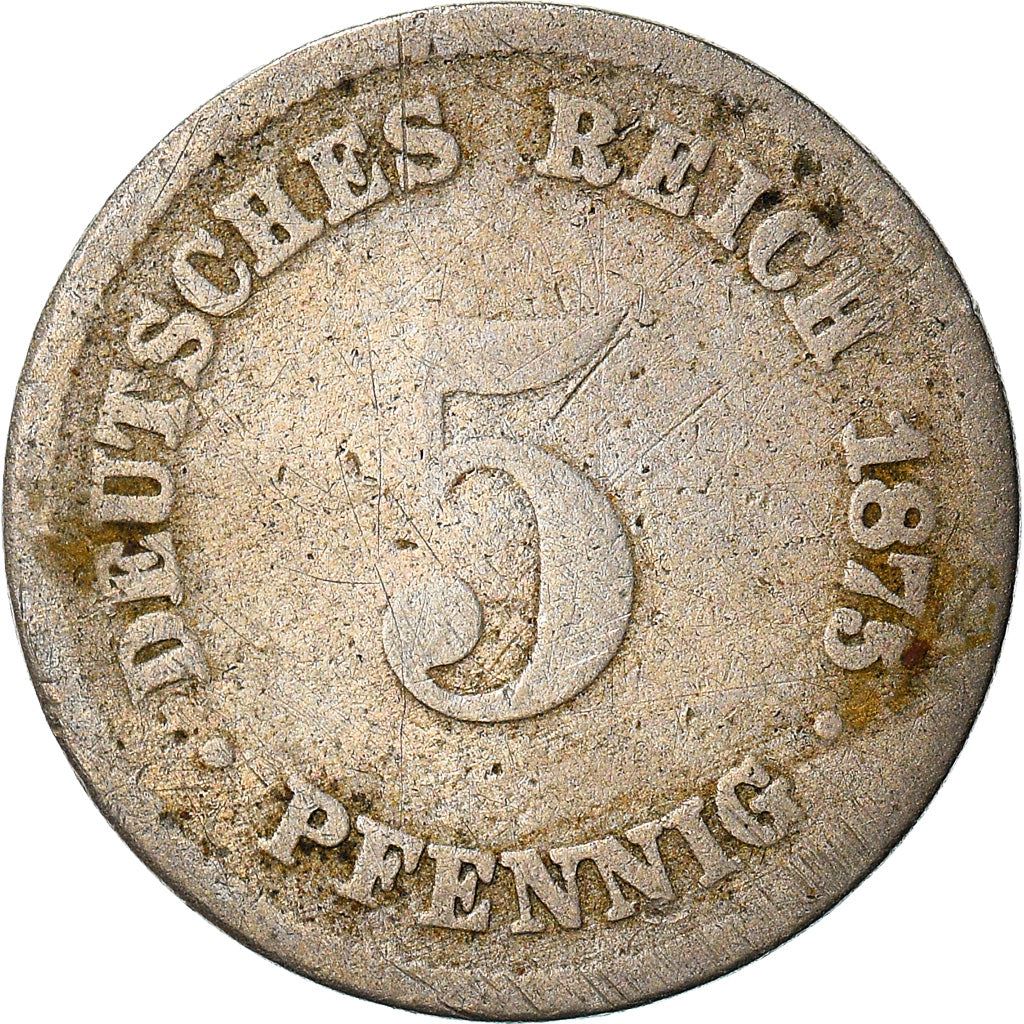 German Empire 5 Pfennig Coin | Deutsches Reich | Wilhelm I | Type 1 | KM3 | 1874 - 1889