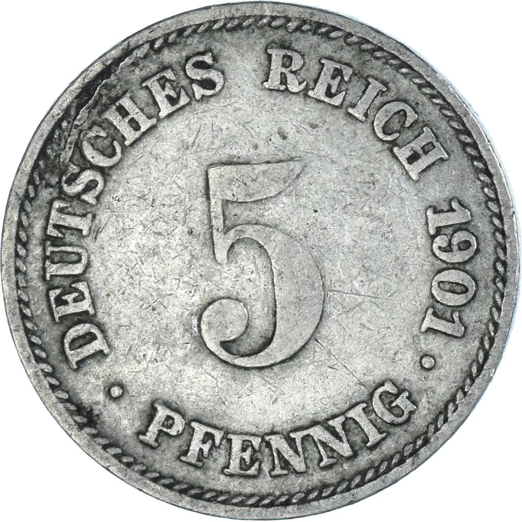 German Empire 5 Pfennig Coin | Deutsches Reich | Wilhelm II | Type 2 | KM11 | 1890 - 1915