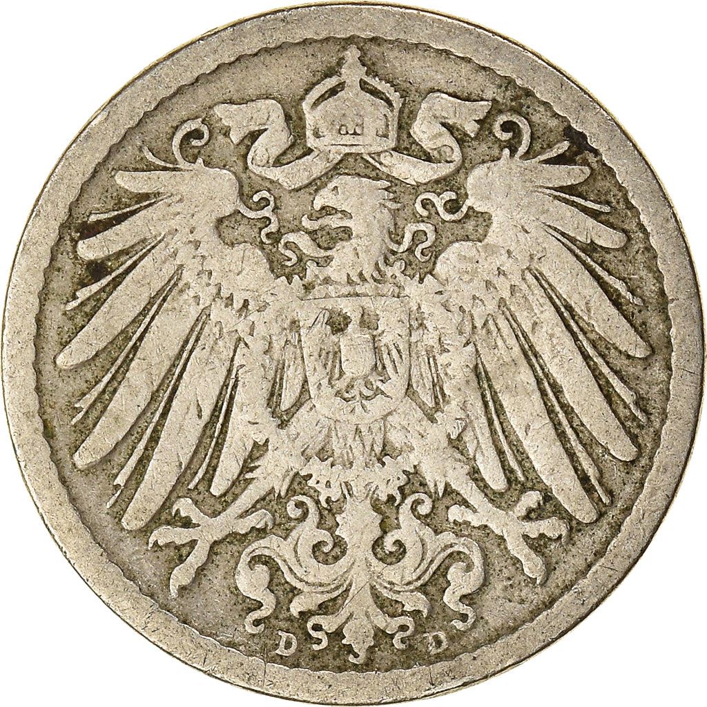 German Empire 5 Pfennig Coin | Deutsches Reich | Wilhelm II | Type 2 | KM11 | 1890 - 1915