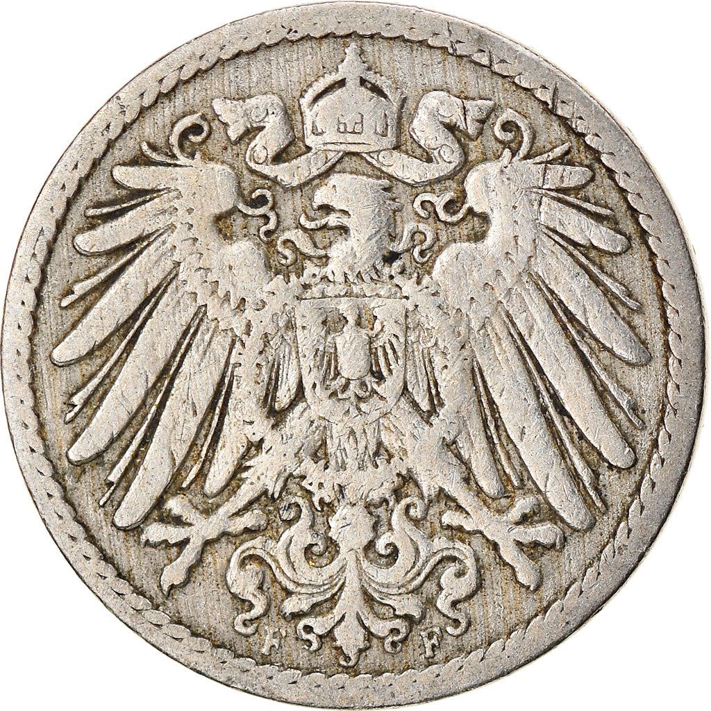 German Empire 5 Pfennig Coin | Deutsches Reich | Wilhelm II | Type 2 | KM11 | 1890 - 1915