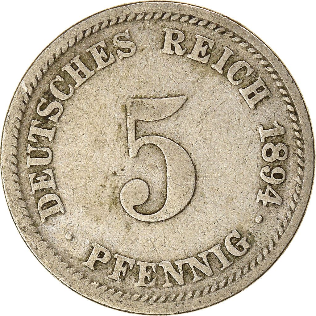 German Empire 5 Pfennig Coin | Deutsches Reich | Wilhelm II | Type 2 | KM11 | 1890 - 1915