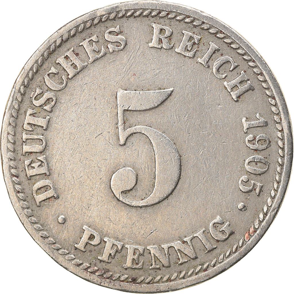 German Empire 5 Pfennig Coin | Deutsches Reich | Wilhelm II | Type 2 | KM11 | 1890 - 1915