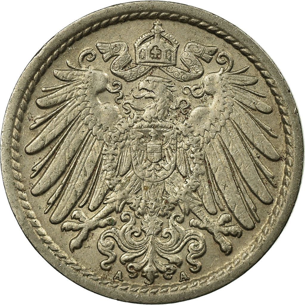 German Empire 5 Pfennig Coin | Deutsches Reich | Wilhelm II | Type 2 | KM11 | 1890 - 1915