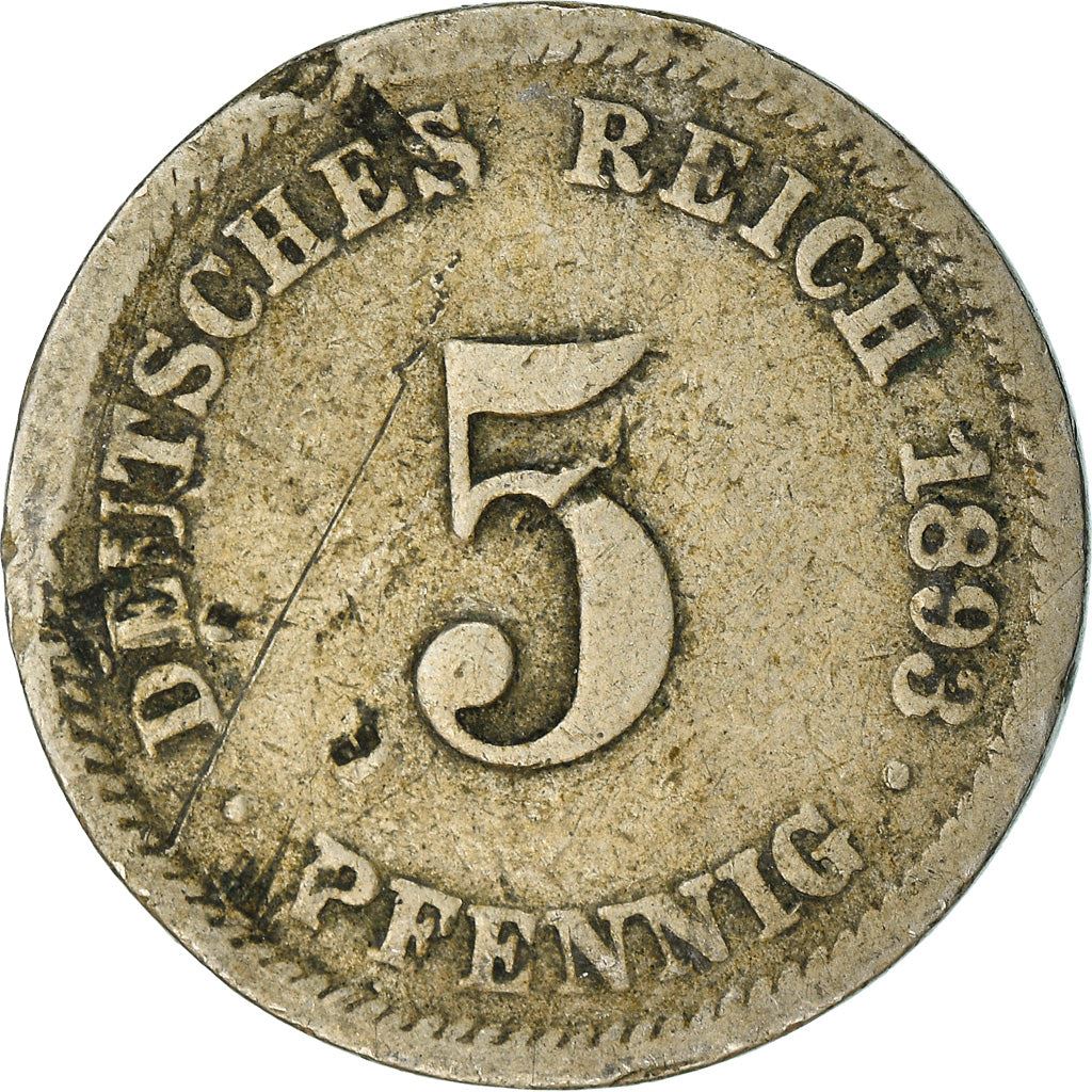 German Empire 5 Pfennig Coin | Deutsches Reich | Wilhelm II | Type 2 | KM11 | 1890 - 1915