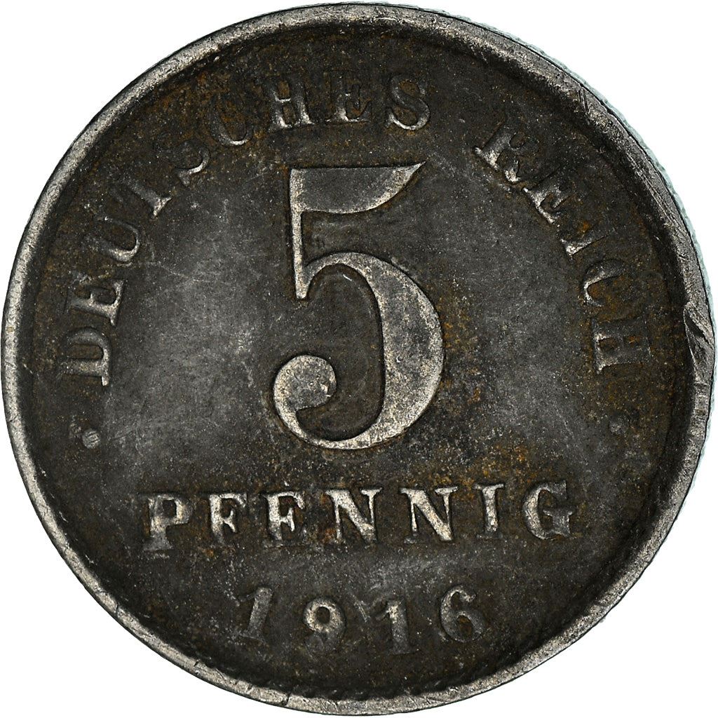 German Empire 5 Pfennig Coin | Deutsches Reich | Wilhelm II | Type 2 | KM19 | 1915 - 1922