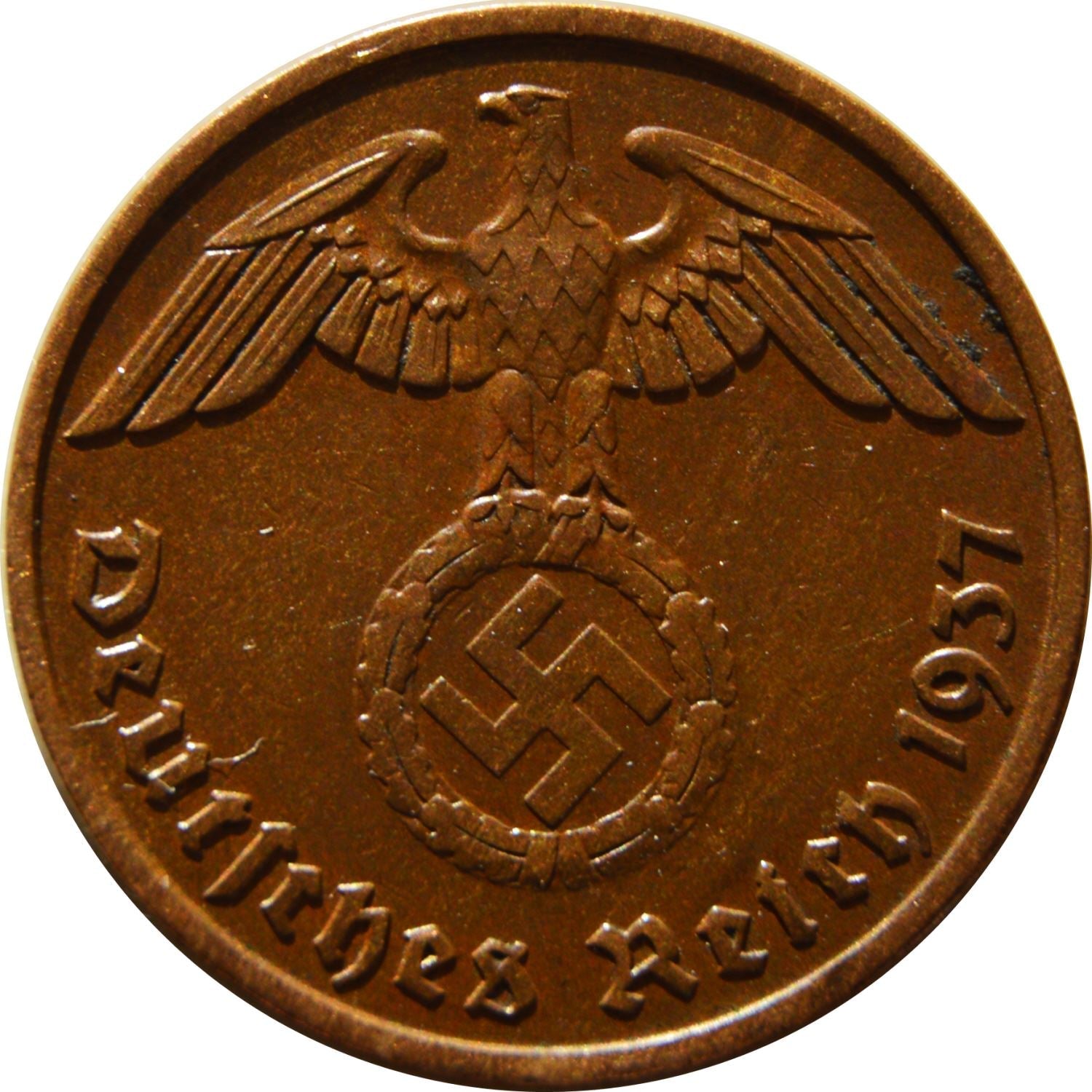 German Third Reich 2 Reichspfennig Coin | KM90 | 1936 - 1940