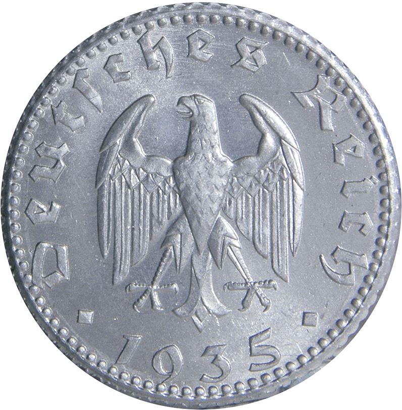 German Third Reich 50 Reichspfennig Coin | KM87 | 1935