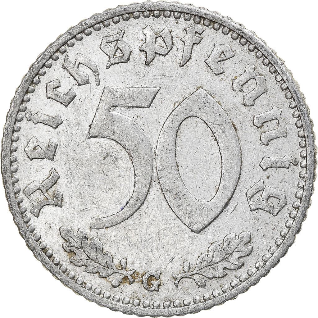 German Third Reich 50 Reichspfennig Coin | KM96 | 1939 - 1944