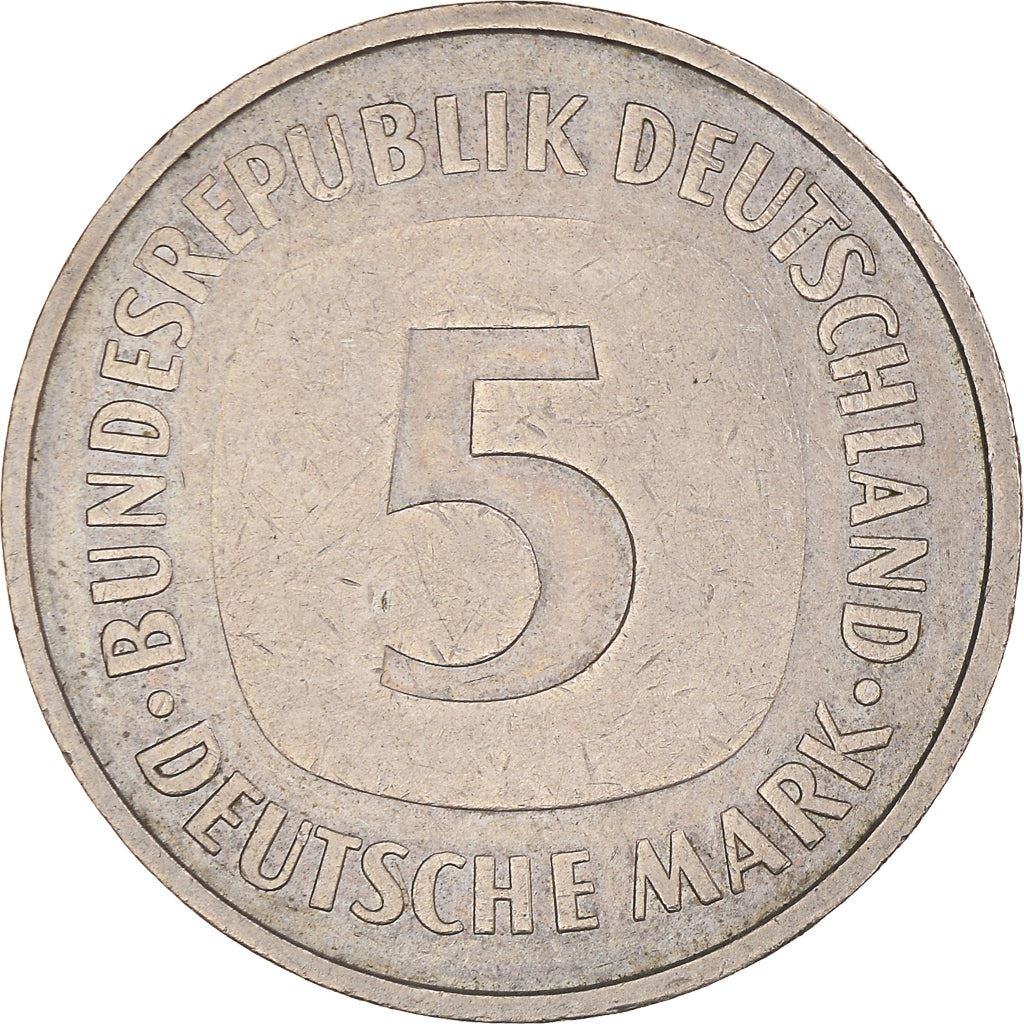 Germany 5 Deutsche Mark Coin | Eagle | KM140.1 | 1975 - 2001