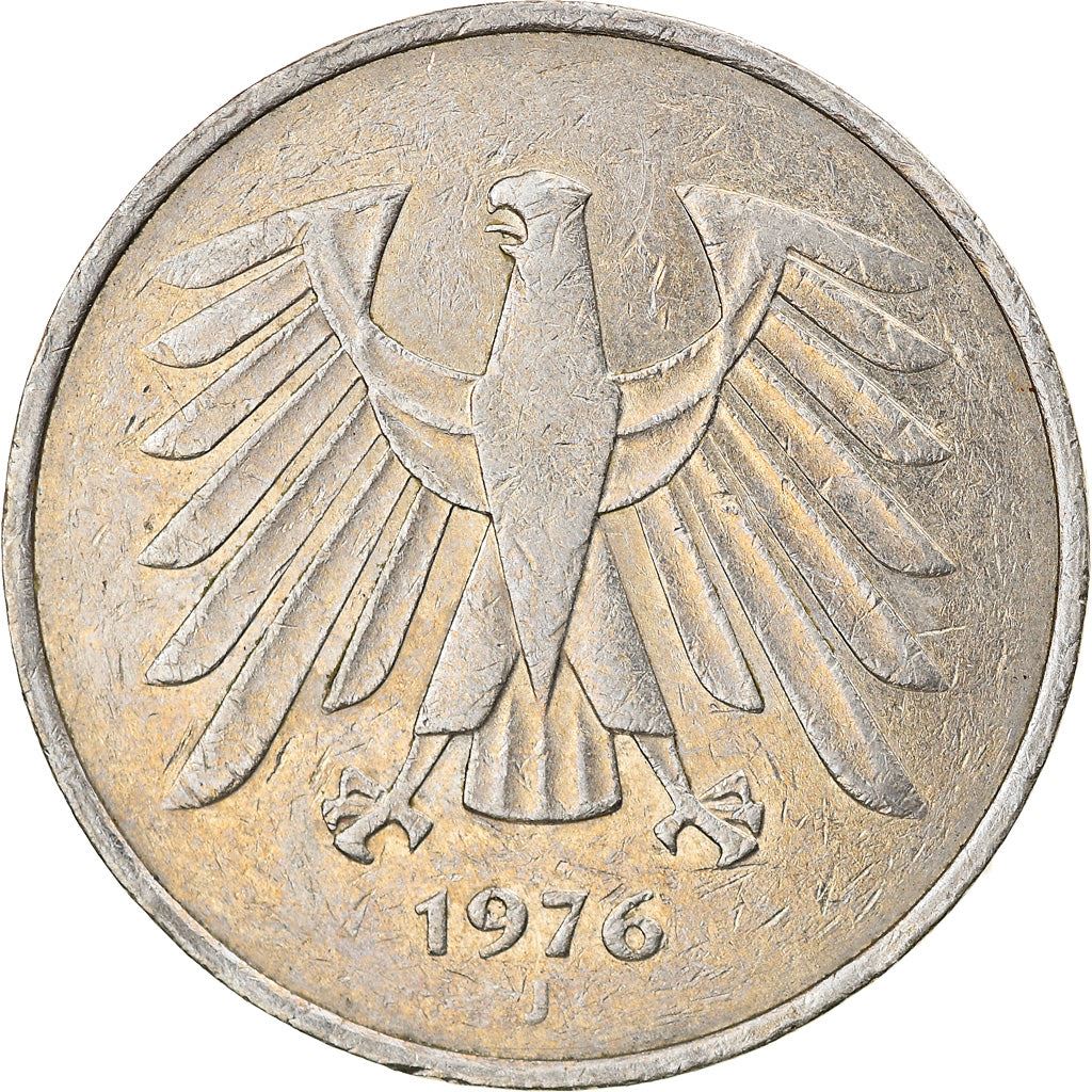 Germany 5 Deutsche Mark Coin | Eagle | KM140.1 | 1975 - 2001