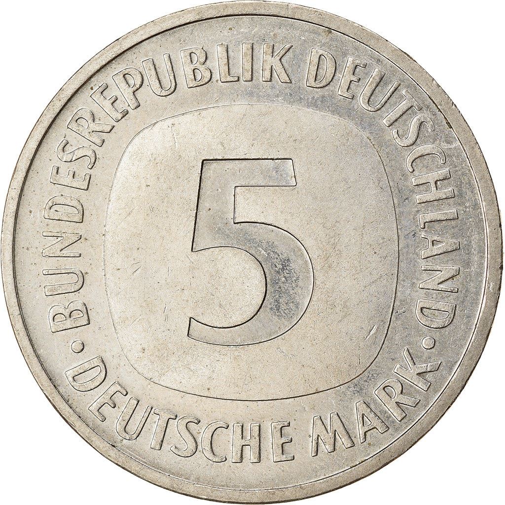 Germany 5 Deutsche Mark Coin | Eagle | KM140.1 | 1975 - 2001