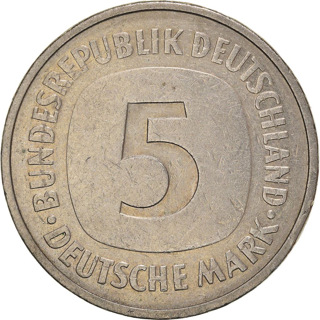 Germany 5 Deutsche Mark Coin | Eagle | KM140.1 | 1975 - 2001