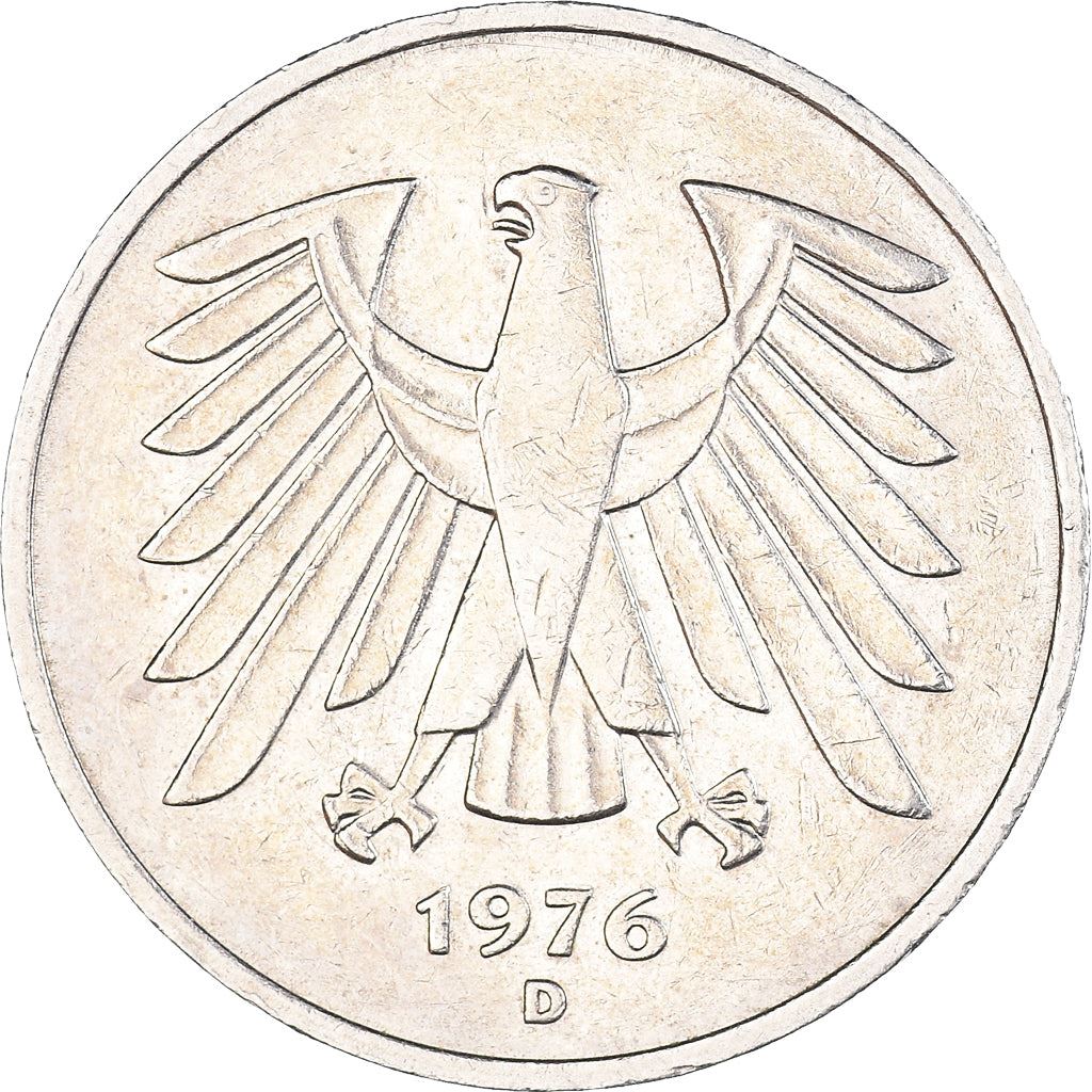 Germany 5 Deutsche Mark Coin | Eagle | KM140.1 | 1975 - 2001