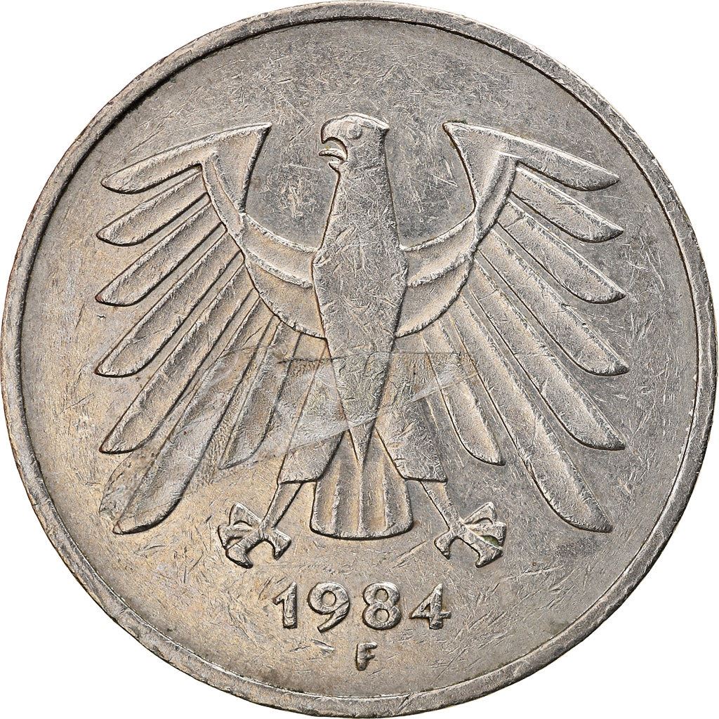 Germany 5 Deutsche Mark Coin | Eagle | KM140.1 | 1975 - 2001