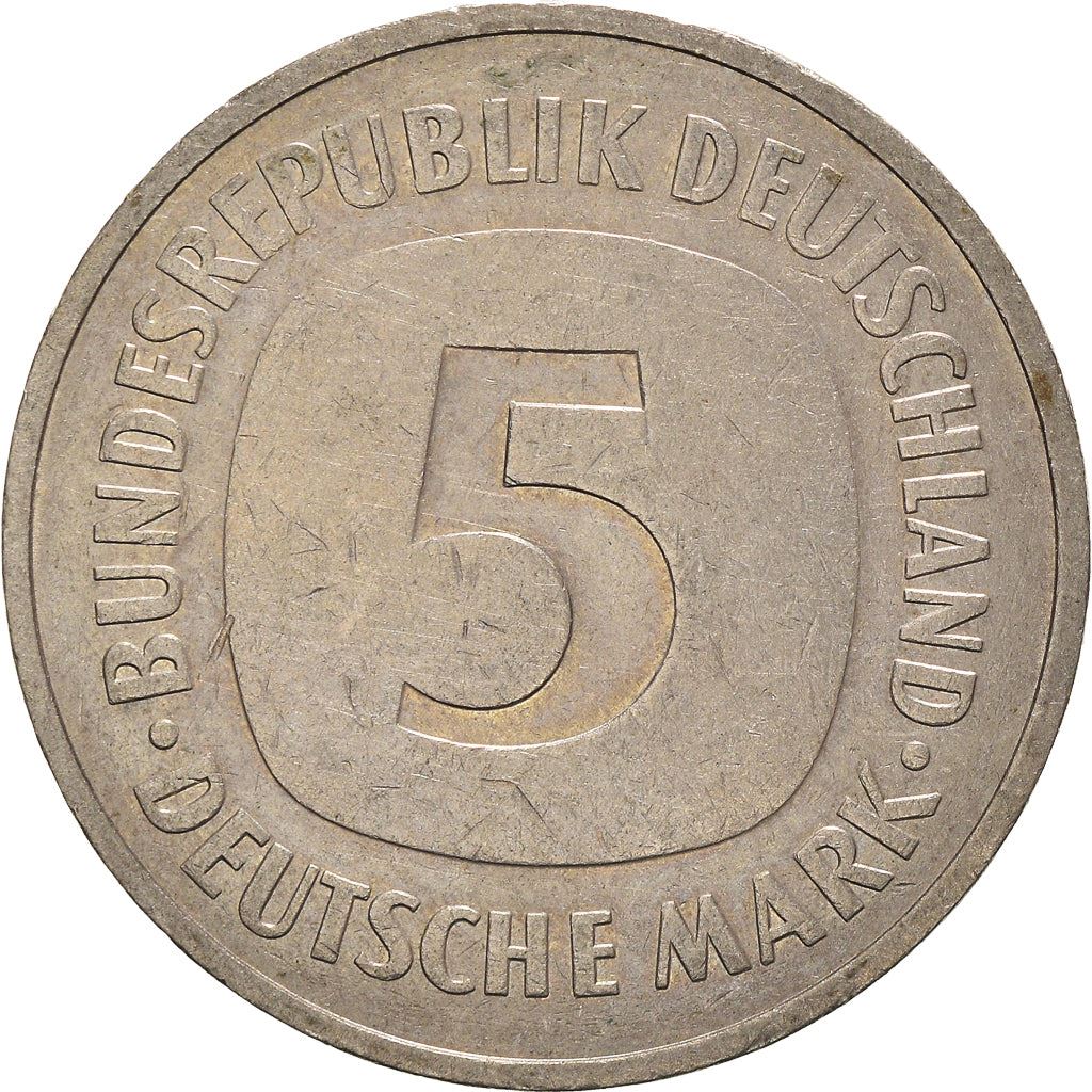 Germany 5 Deutsche Mark Coin | Eagle | KM140.1 | 1975 - 2001