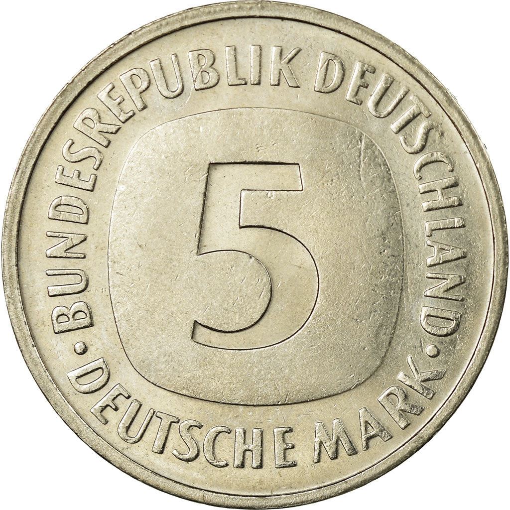 Germany 5 Deutsche Mark Coin | Eagle | KM140.1 | 1975 - 2001