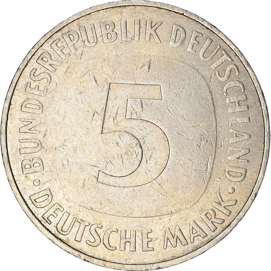 Germany 5 Deutsche Mark Coin | Eagle | KM140.1 | 1975 - 2001