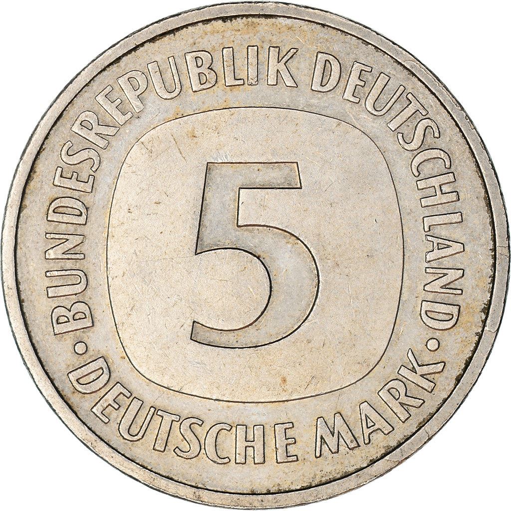 Germany 5 Deutsche Mark Coin | Eagle | KM140.1 | 1975 - 2001