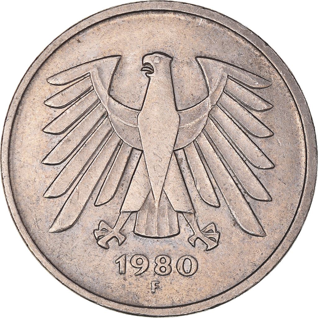 Germany 5 Deutsche Mark Coin | Eagle | KM140.1 | 1975 - 2001