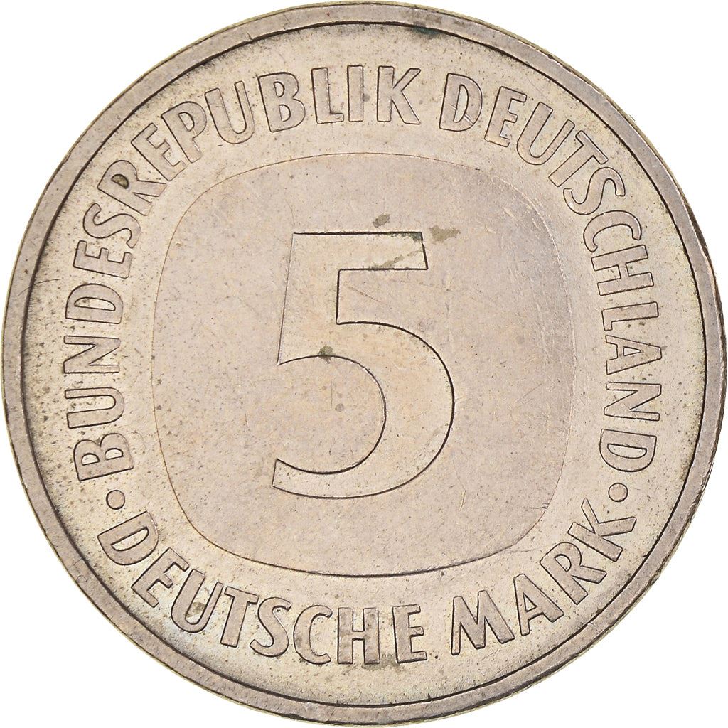 Germany 5 Deutsche Mark Coin | Eagle | KM140.1 | 1975 - 2001