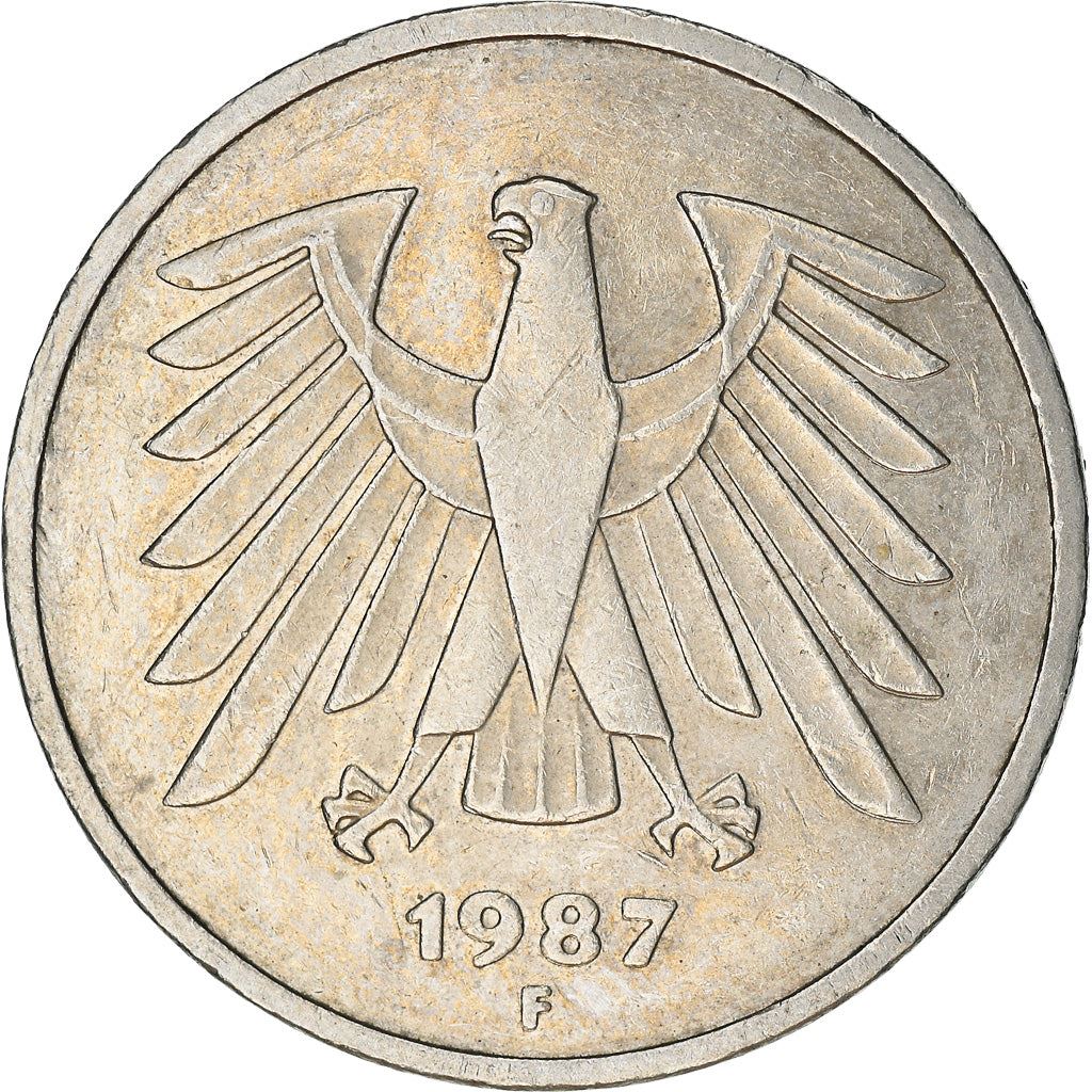 Germany 5 Deutsche Mark Coin | Eagle | KM140.1 | 1975 - 2001