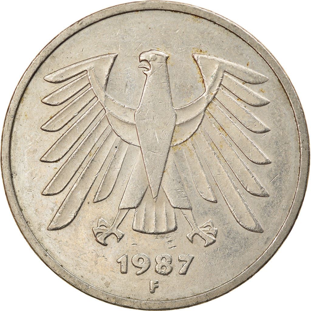 Germany 5 Deutsche Mark Coin | Eagle | KM140.1 | 1975 - 2001