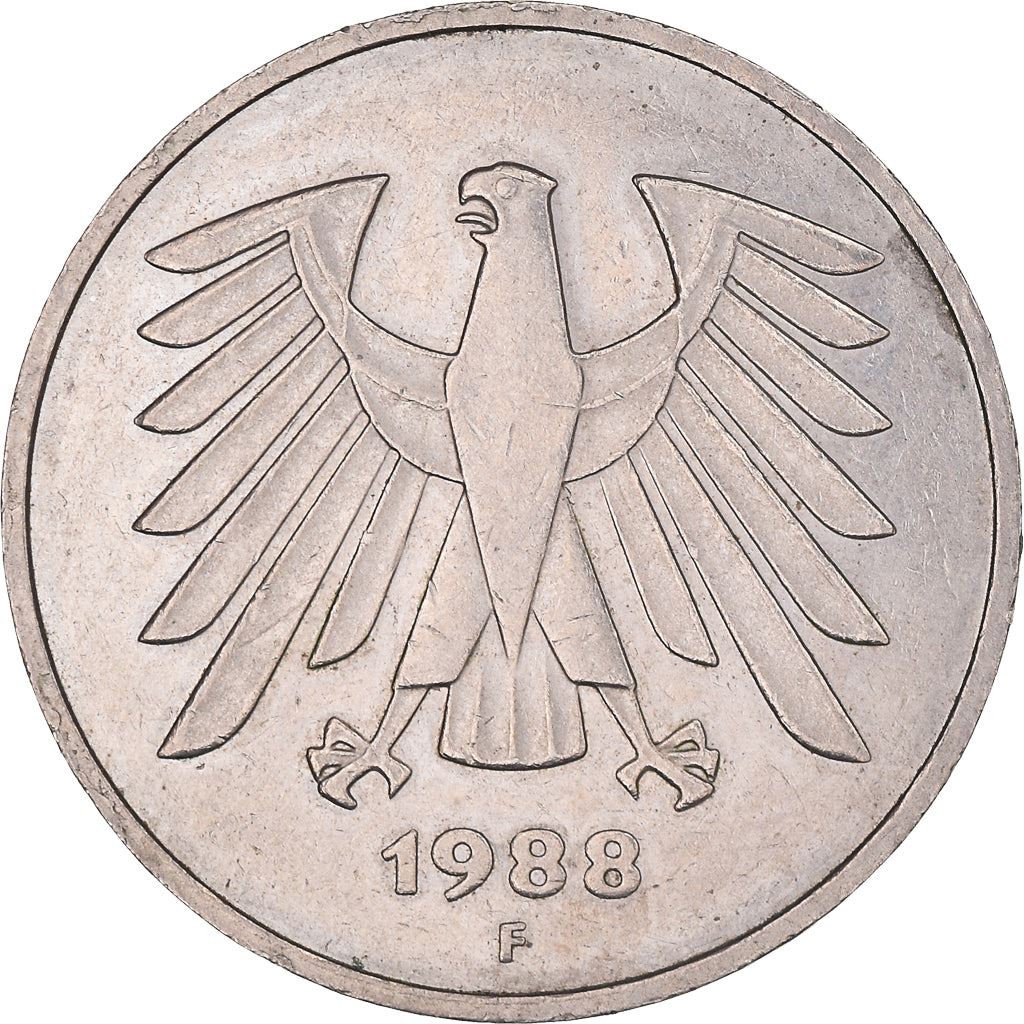 Germany 5 Deutsche Mark Coin | Eagle | KM140.1 | 1975 - 2001