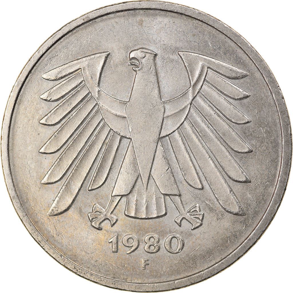 Germany 5 Deutsche Mark Coin | Eagle | KM140.1 | 1975 - 2001