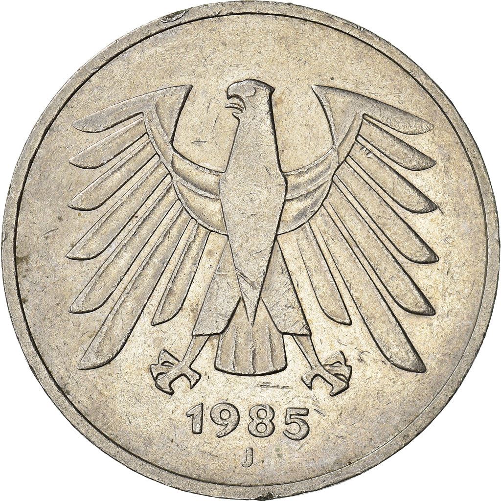 Germany 5 Deutsche Mark Coin | Eagle | KM140.1 | 1975 - 2001