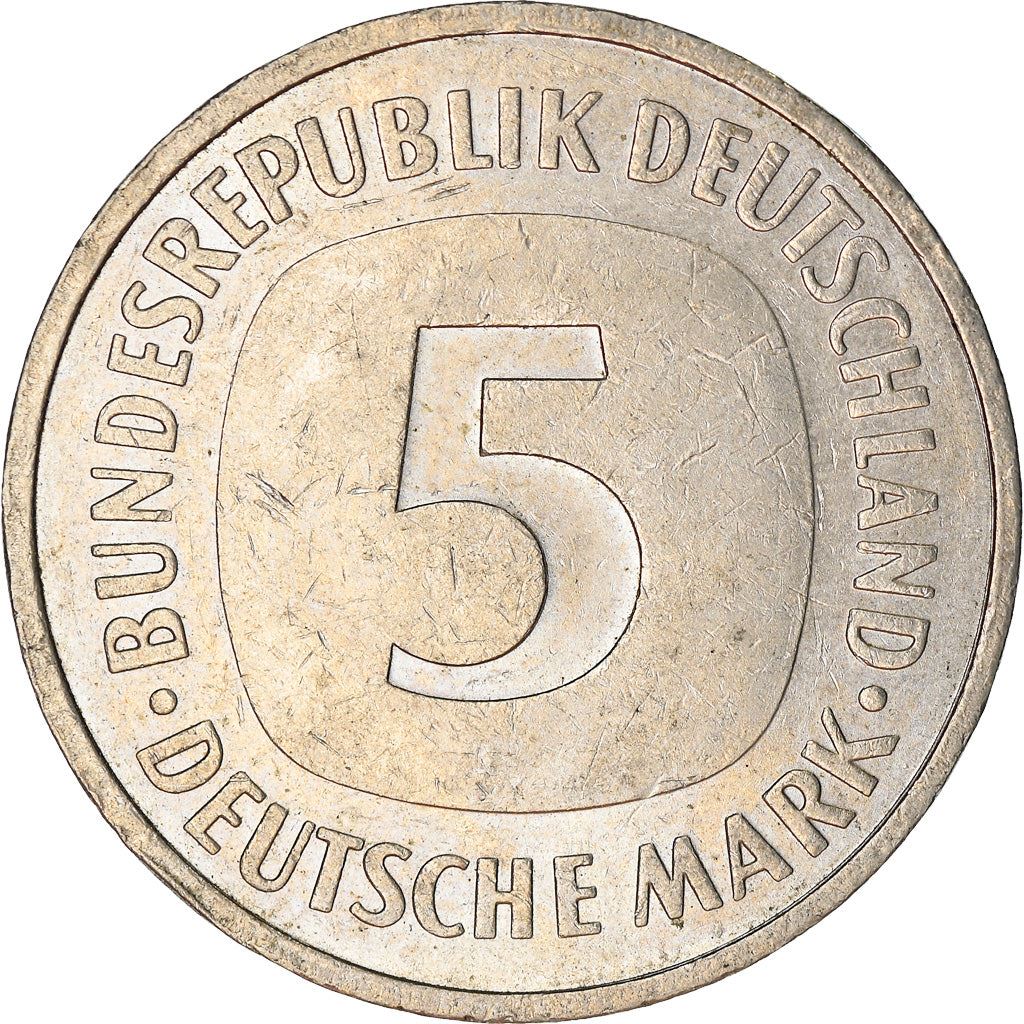 Germany 5 Deutsche Mark Coin | Eagle | KM140.1 | 1975 - 2001