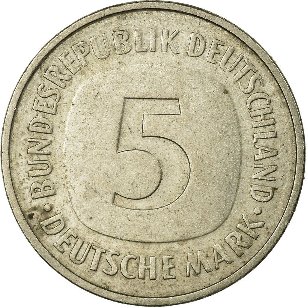 Germany 5 Deutsche Mark Coin | Eagle | KM140.1 | 1975 - 2001