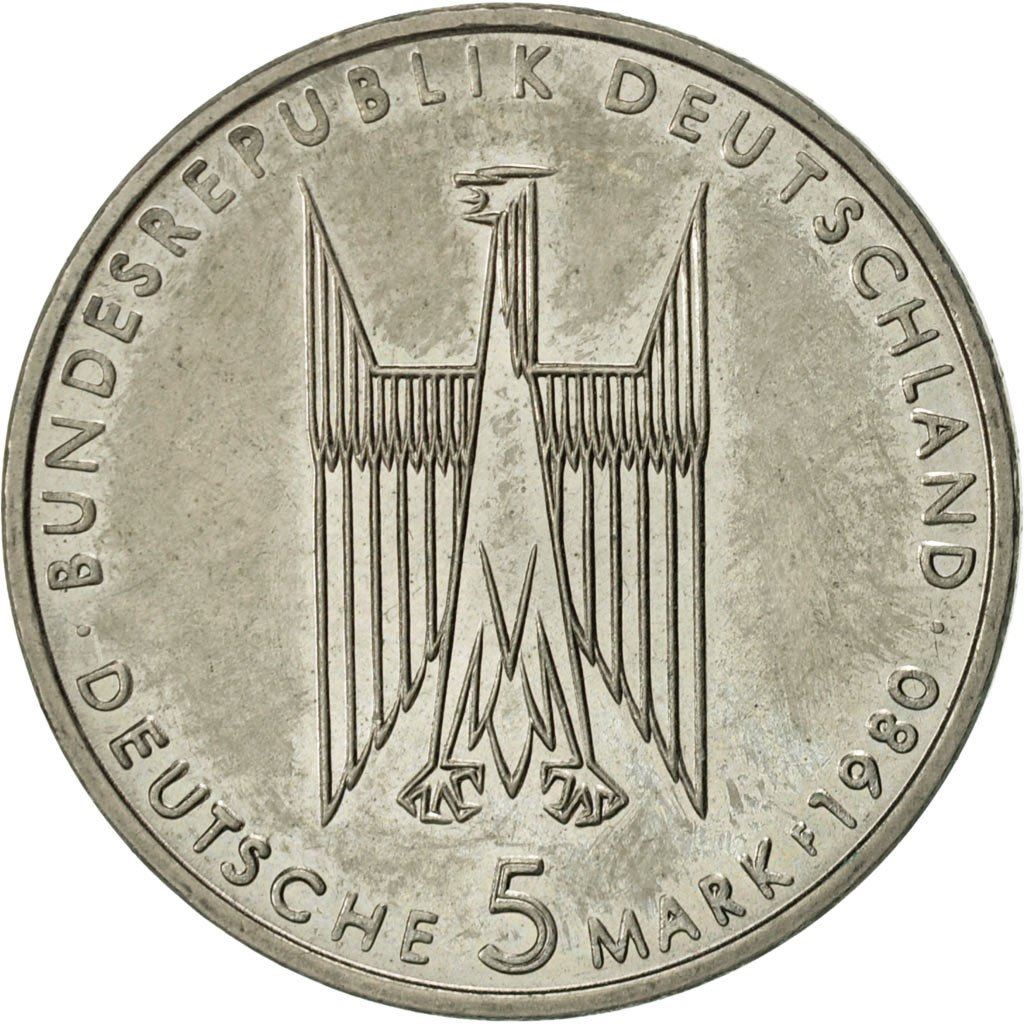 Germany | 5 Deutsche Mark Coin | Kolner Dom | KM153 | 1980