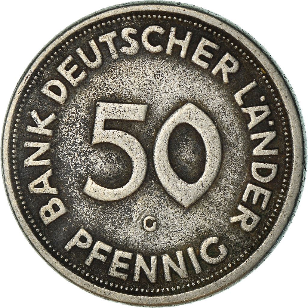 Germany 50 Pfennig Coin | Oak Planting | KM104 | 1949 - 1950