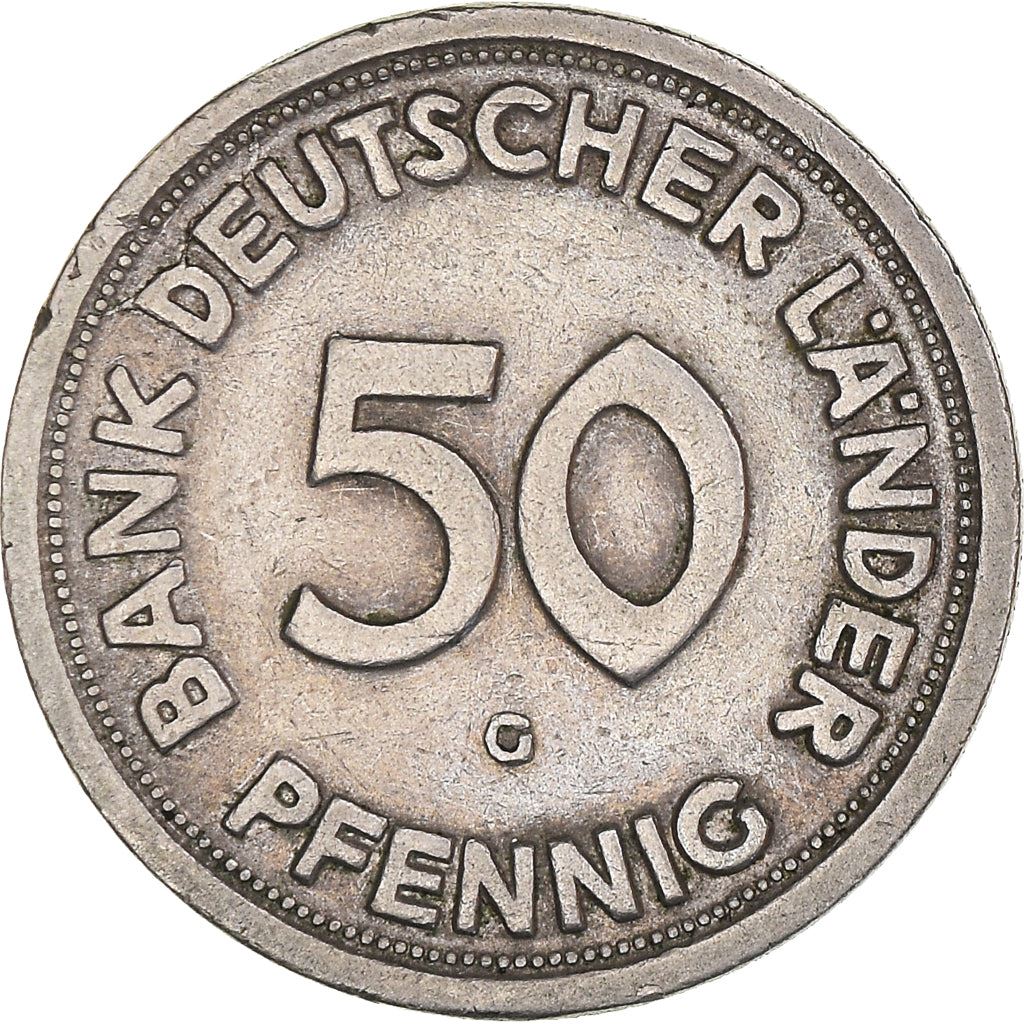 Germany 50 Pfennig Coin | Oak Planting | KM104 | 1949 - 1950