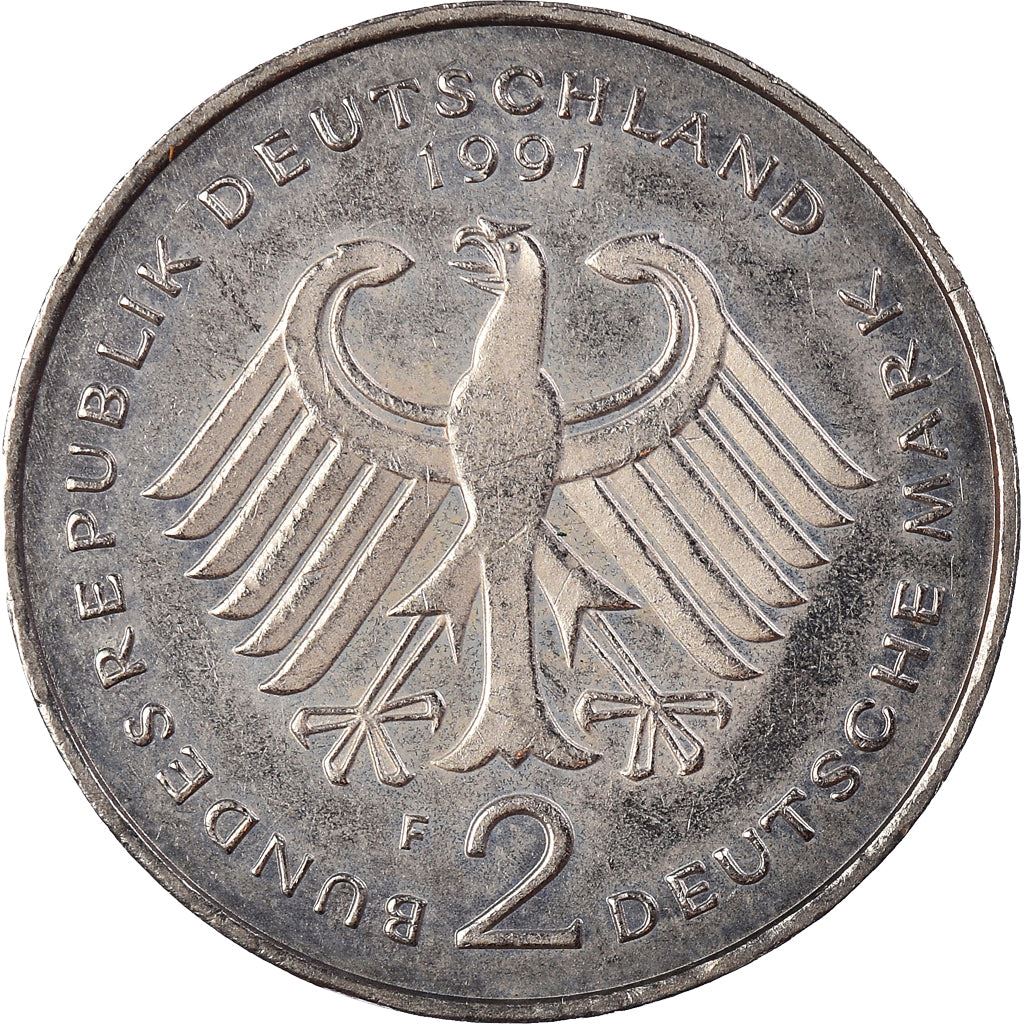 Germany Coin German 2 Deutsche Mark | Franz Josef Strauss | Eagle | KM175 | 1990 - 2001