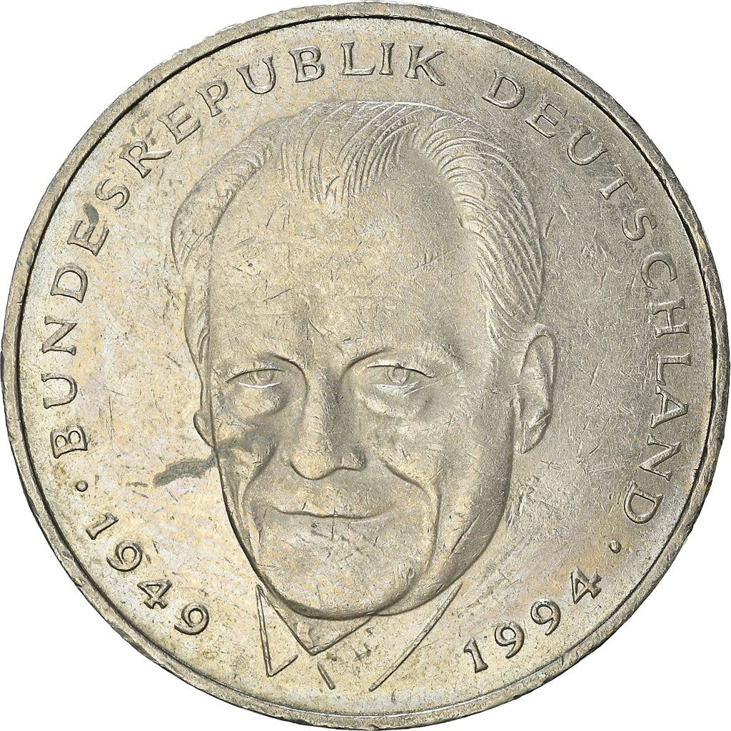 Germany Coin German 2 Deutsche Mark | Willy Brandt | Eagle | KM183 | 1994 - 2001