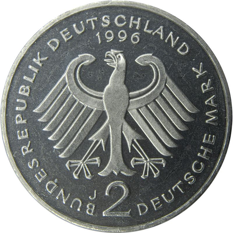 Germany Coin German 2 Deutsche Mark | Willy Brandt | Eagle | KM183 | 1994 - 2001