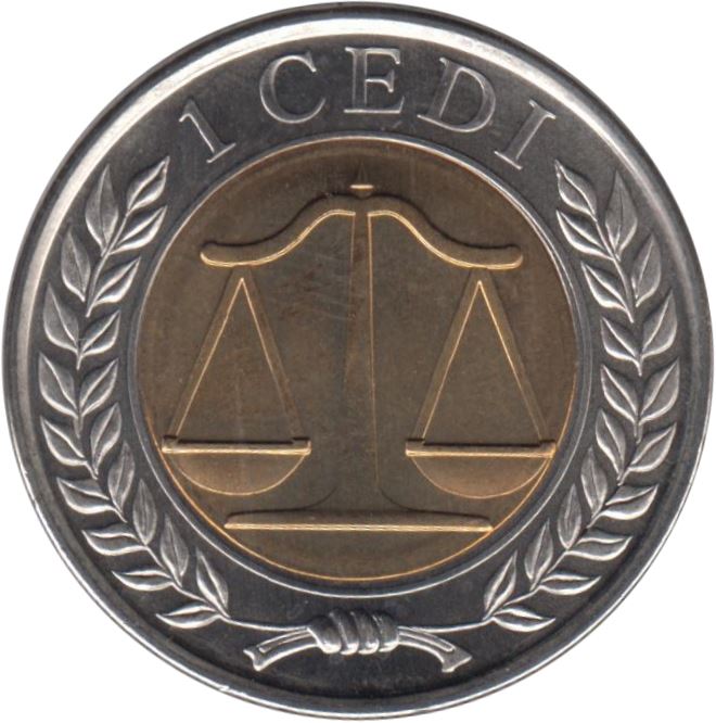 Ghana 1 Cedi Coin | Scales of Justice | KM42 | 2007