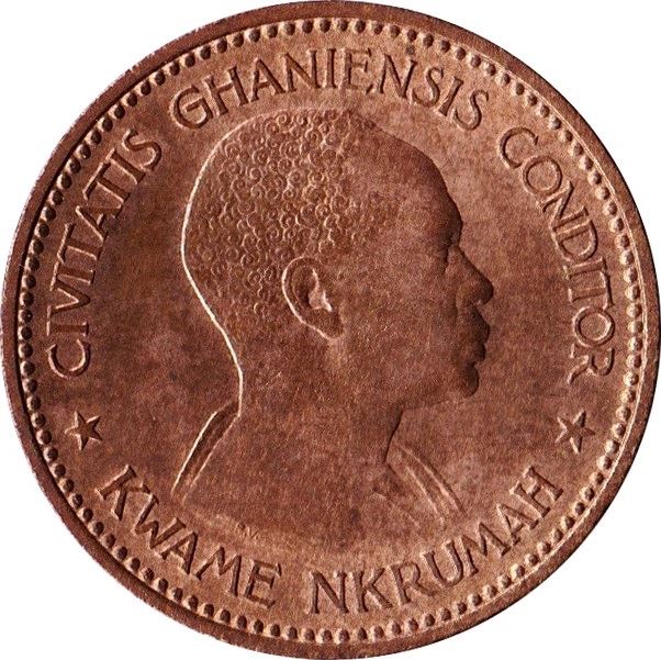 Ghana 1 Penny Coin | Elizabeth II | Star | Kwame Nkrumah | KM2 | 1958