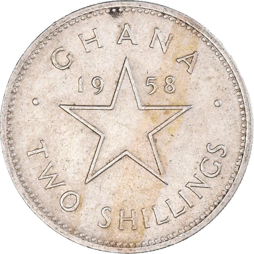 Ghana 2 Shillings Coin | Elizabeth II | Kwame Nkrumah | KM6 | 1958