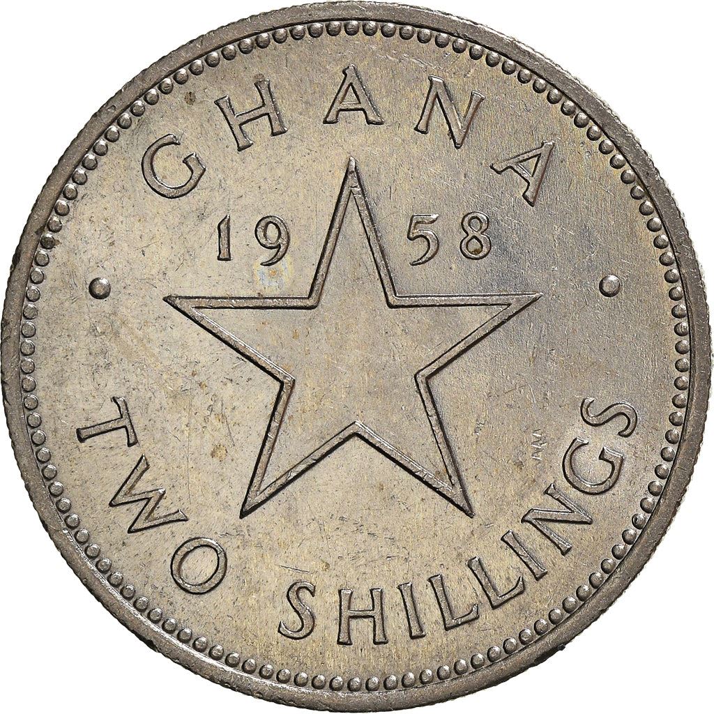 Ghana 2 Shillings Coin | Elizabeth II | Kwame Nkrumah | KM6 | 1958